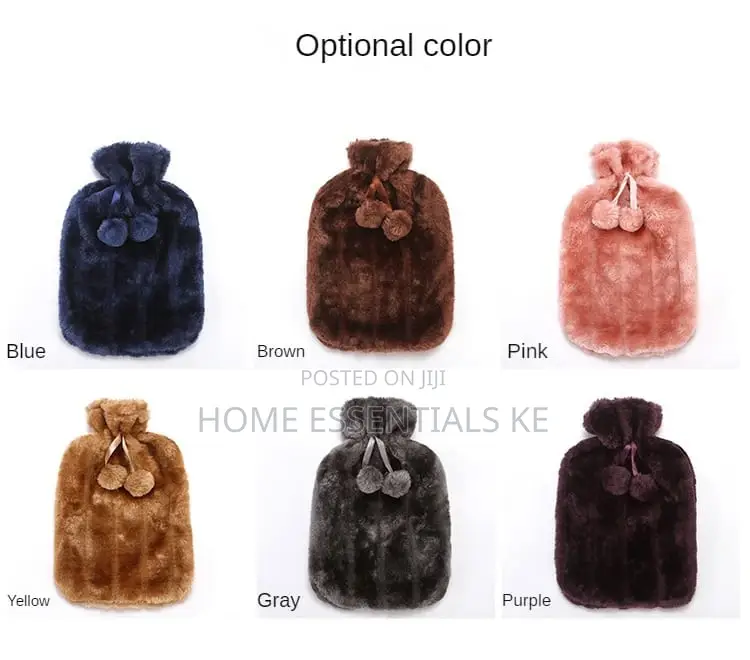 *Hot Water Bottles With Faux Fleece Cover 2l