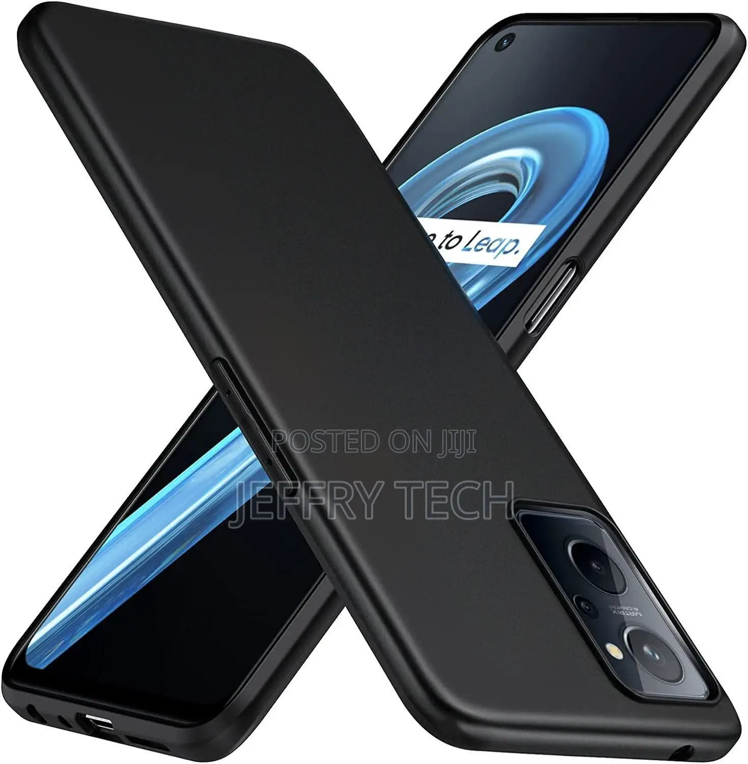 OPPO A96 Case, Black Silicone Slim Armour Gel Phone Cover +