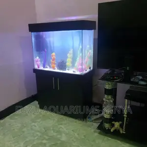 Aquarium Complete With Fish and Cabinet