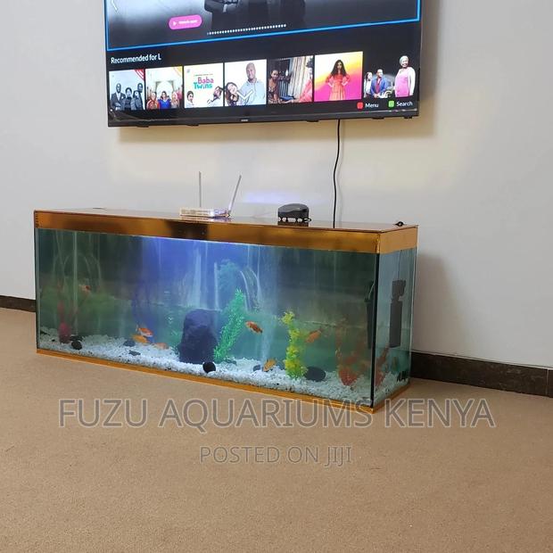 Tv Stand Aquarium With Fish - main view