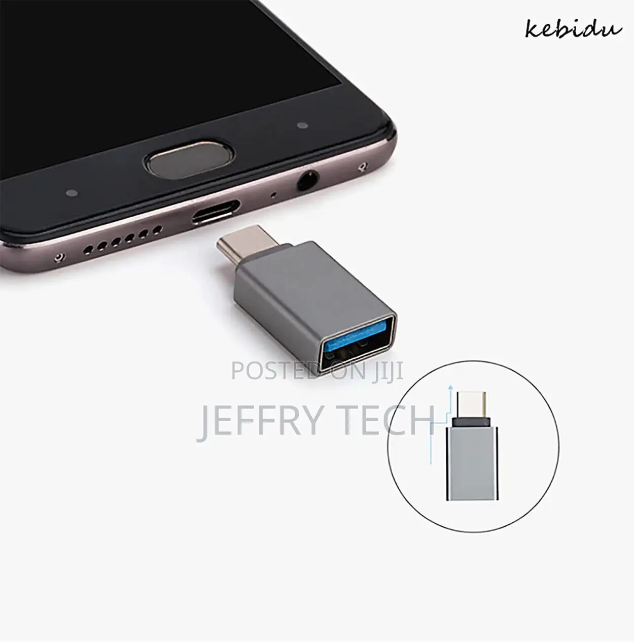 USB-C 3.1 Male Type C to USB OTG 3.0A Adapter Female Connect