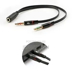 3.5mm Female to 2 Male Micro Stereo Audio Jack Cables For