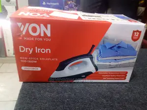 Von Dry Iron Non Stick Soleplate 1100-1300w