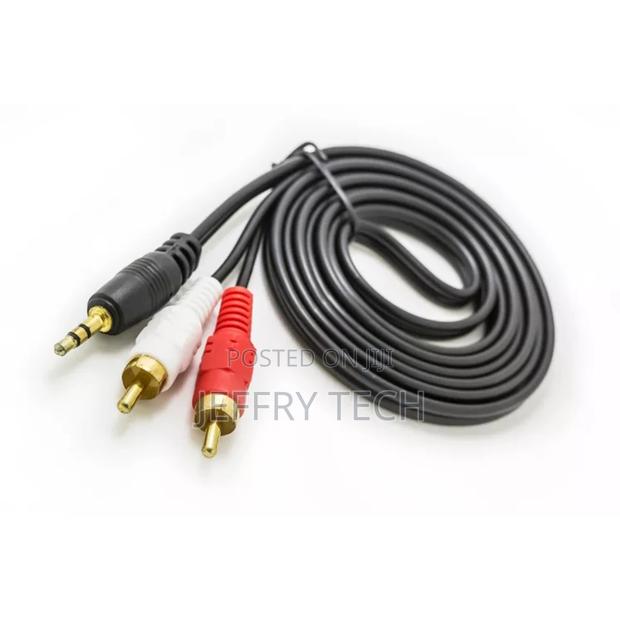 Jack RCA AUX 1m Audio Cable 3.5mm Jack Plug to 2 Chinch RCA