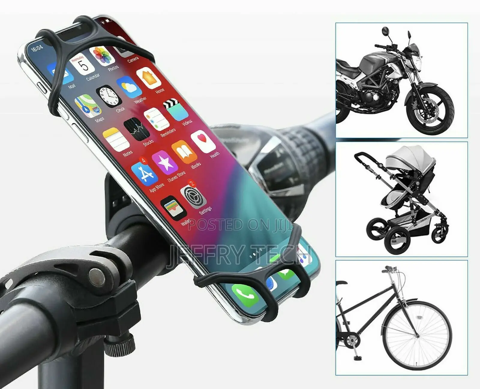 Cell Phone Mount Bicycle Silicone Scooter Motorcycle Cell Ph