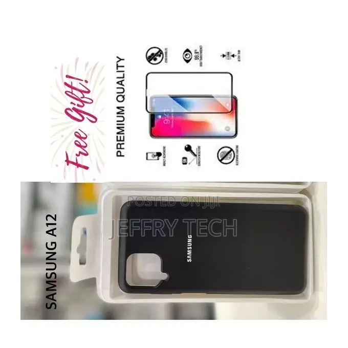 Samsung Galaxy A12 Thin Silicone Back Cover Case + Screen Pr