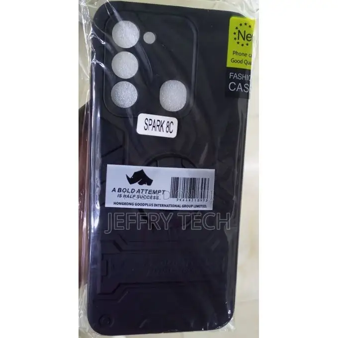 Tecno Spark 8C, Fashion Black Back Cover Case.\