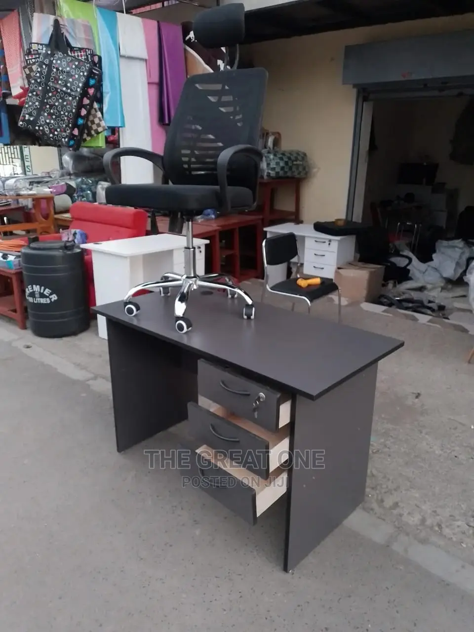 Office Desk and Headrest Office Chair