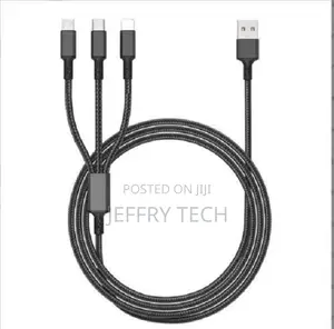 3 in 1 Braided Multi USB Phone Charger Cable Lead Wire for I