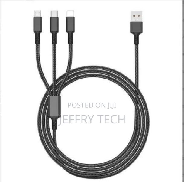 3 in 1 Braided Multi USB Phone Charger Cable Lead Wire for I