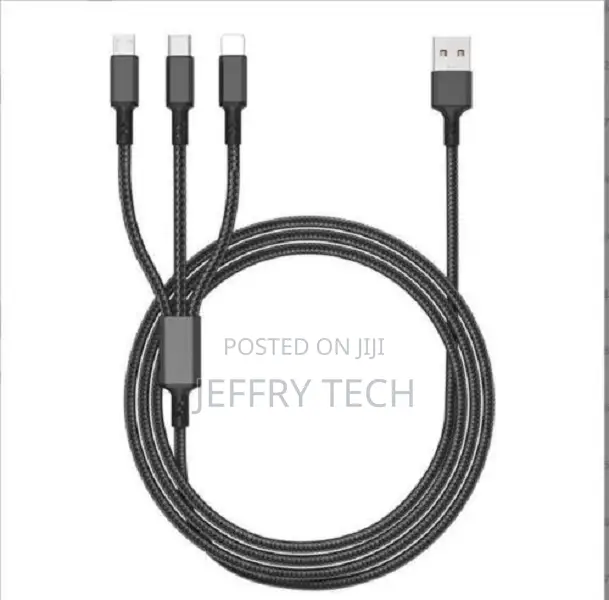 3 in 1 Braided Multi USB Phone Charger Cable Lead Wire for I