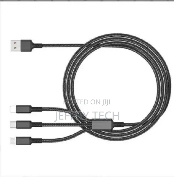 3 in 1 Braided Multi USB Phone Charger Cable Lead Wire for I