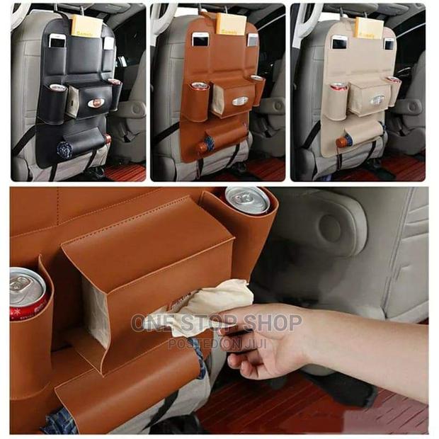 Black,Grey,Brown,Baije 2pcs Leather Back Seat Organizer - main view