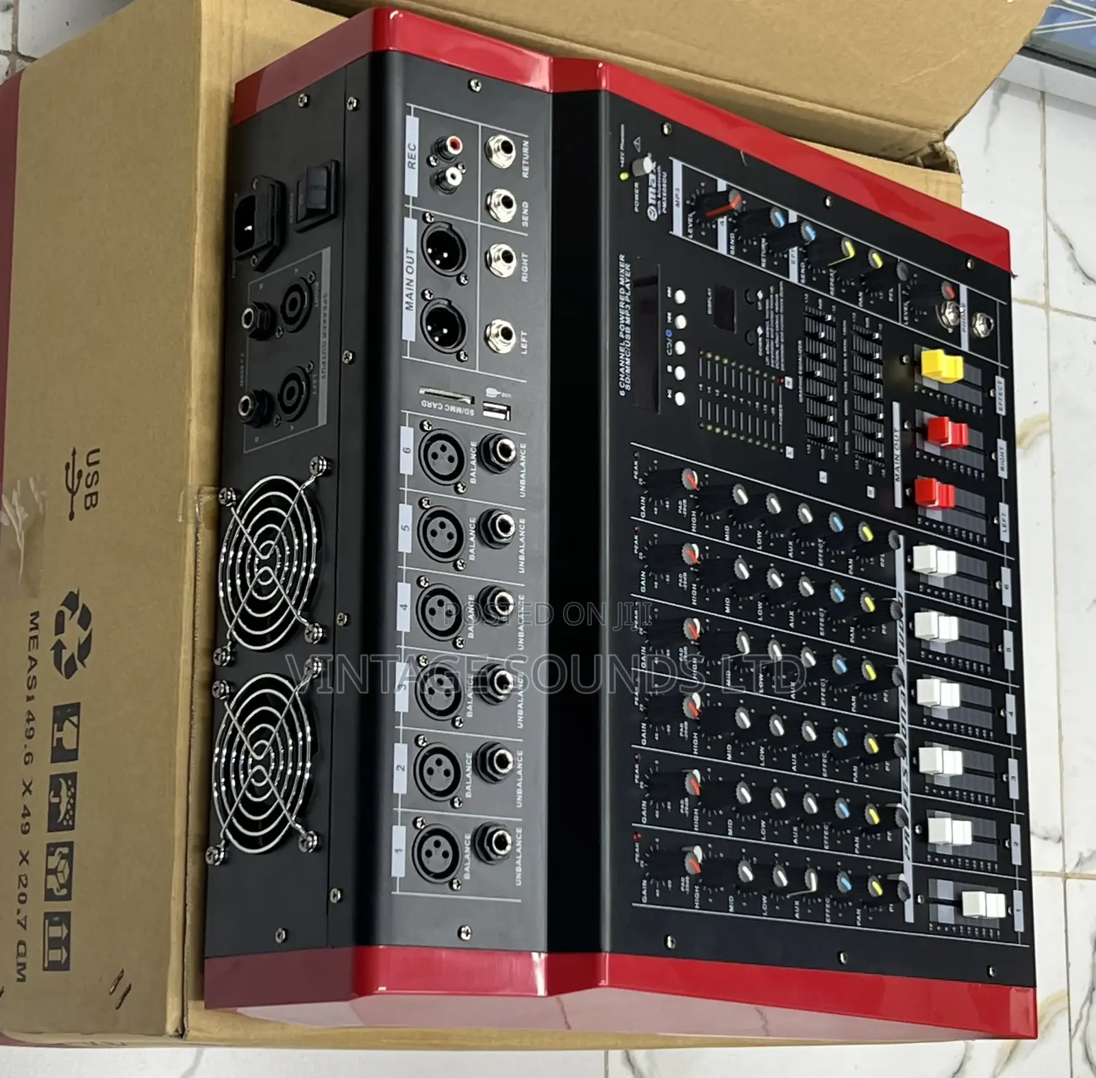 Omax Audio Powered Mixer, 6 Channel With Bluetooth and USB