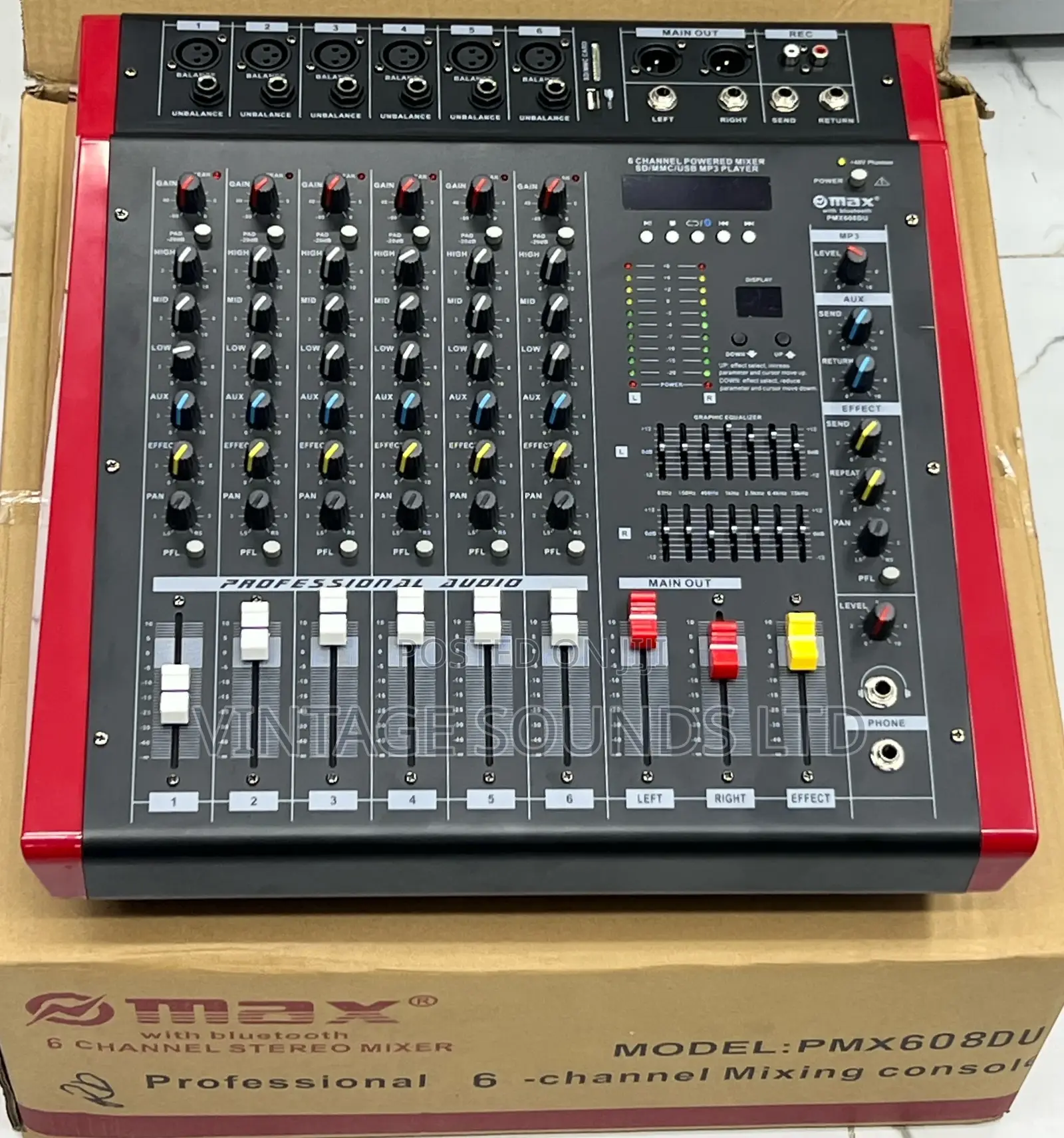 Omax Audio Powered Mixer, 6 Channel With Bluetooth and USB