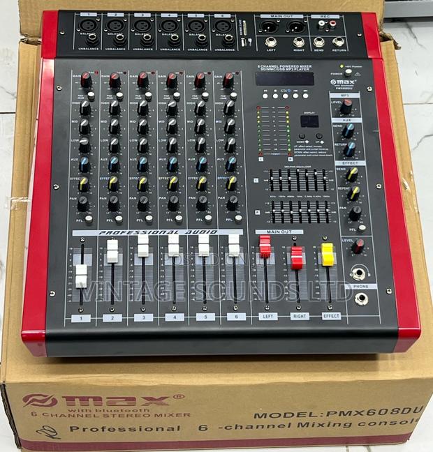 Max PMX 606DU Professional Bluetooth Powered Mixer 6 Channel - thumbnail 3