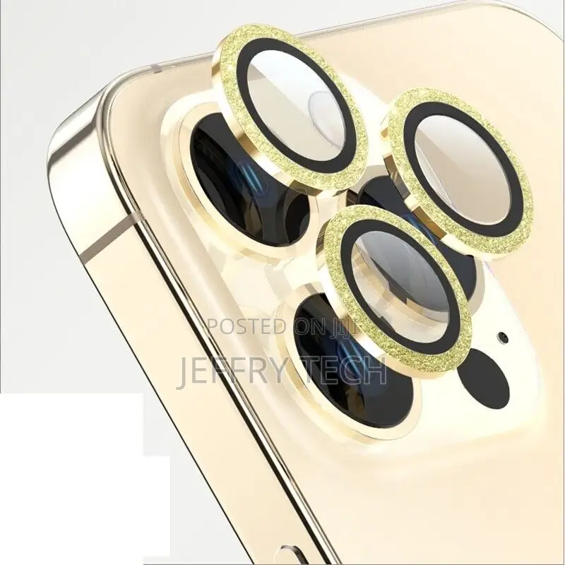 iPhone 14 13 12 11 Pro Max Metal Camera Lens Glitter Cover