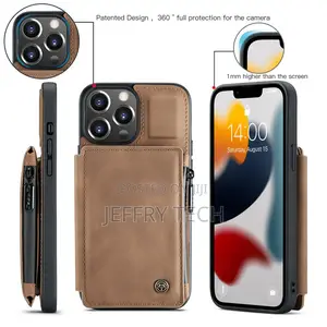 Caseme iPhone 13 Pro Max Zipper Leather Wallet Case With RFI