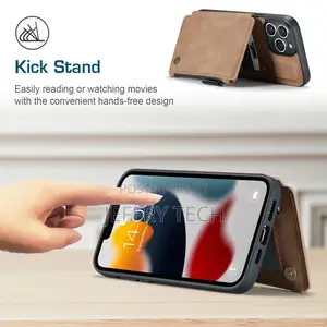 Caseme iPhone 13 Pro Max Zipper Leather Wallet Case With RFI