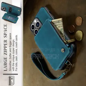 Caseme iPhone 14 Pro Max Leather Zipper Wallet Case With Wri