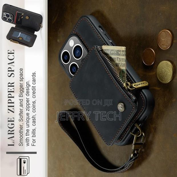 Caseme iPhone 14 Pro Leather Zipper Wallet Case With Wrist S - thumbnail 2