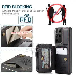 Caseme Samsung Galaxy S21 Ultra RFID Blocking Zipper Leather