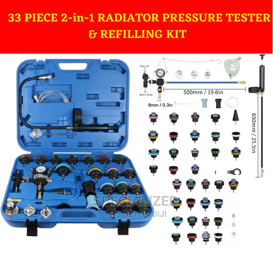 Car Radiator Pressure Tester and Refilling Kit 33 Piece Kit