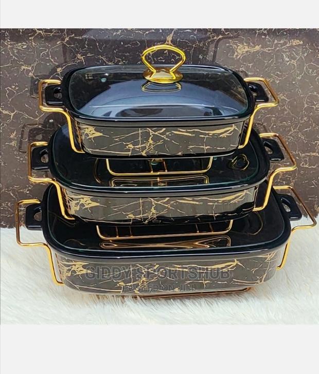 Ceramic Cheffing/Serving Dishes ,3 Pcs Per Set - thumbnail 2