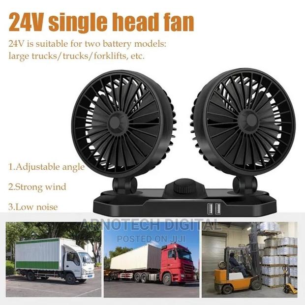 360° Adjustable Car/Office Twin Cooling Fan - thumbnail 2