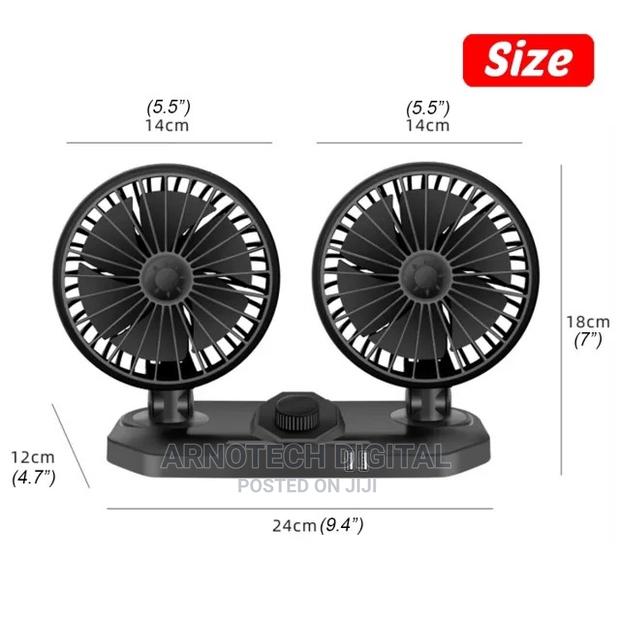 360° Adjustable Car/Office Twin Cooling Fan - thumbnail 6