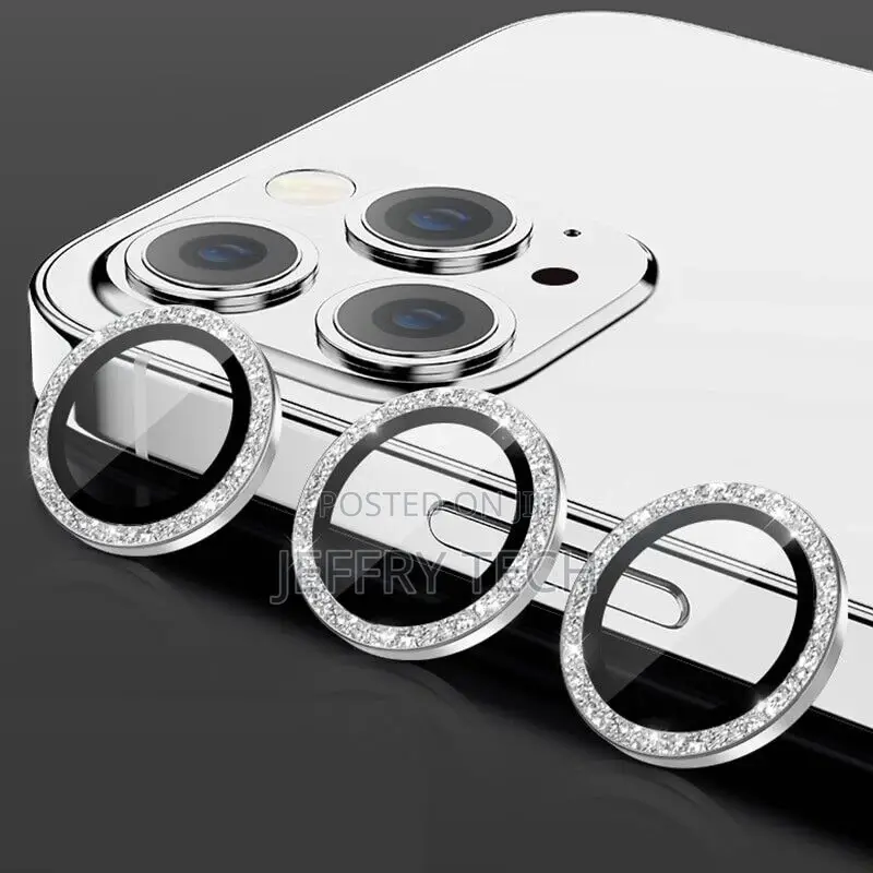 iPhone 14 13 12 11 Pro Max Metal Camera Lens Glitter Cover G