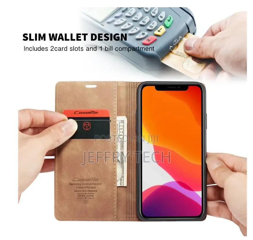 iPhone 14 Pro 13 Pro Max 12 11 Luxury Caseme Leather Flip W