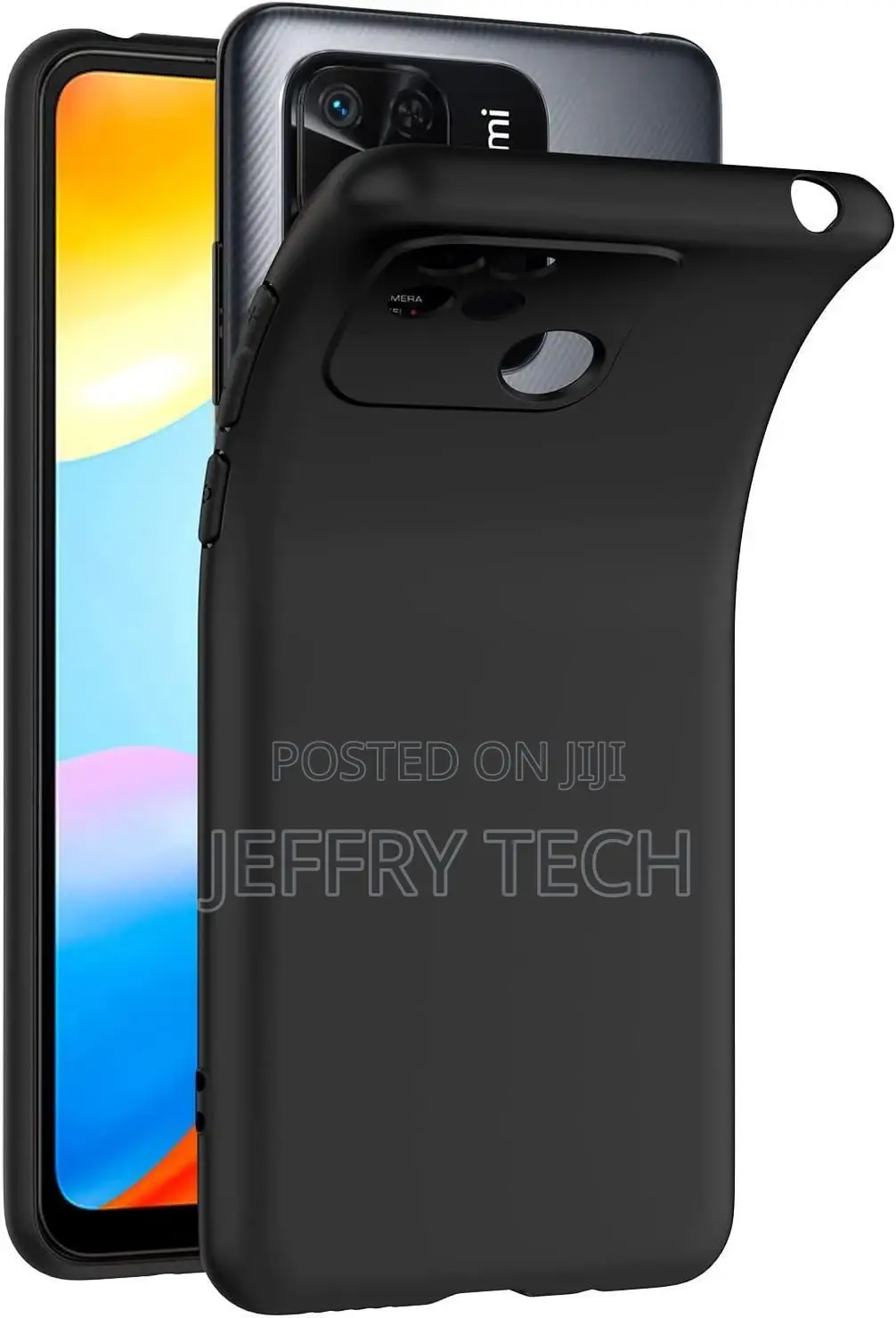 Xiaomi Redmi 10C Case, Slim Black Silicone Shockproof Gel Ph