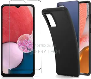 Samsung Galaxy A13 Silicone Gel Phone Cover + Tempered Glass