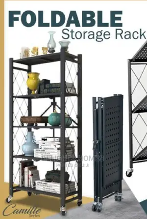 Fordable Kitchen Metalic Storage Rack With Wheels*