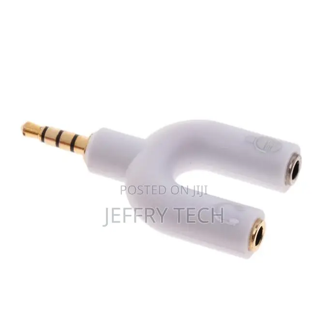 3.5mm Male to 2 Female Headphone Mic Audio Y Splitter Adapte