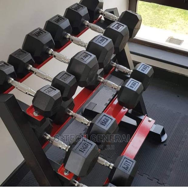 Hexagonal Dumbbells at 280/Kg(All Sets From 5kg-30)