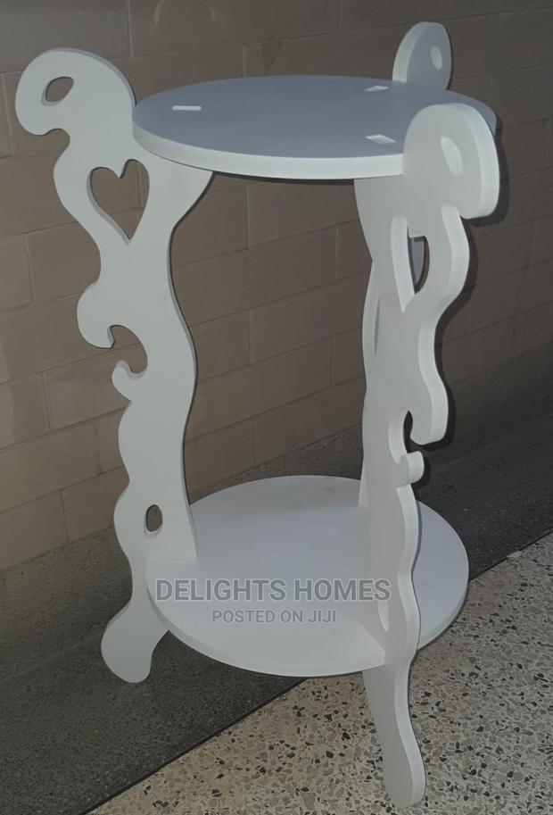 3 Legged 2 Layer White Decor Table - thumbnail 3