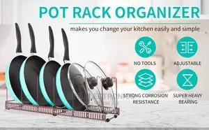 Adjustable Pots/Pans/Lids Organizer Rack