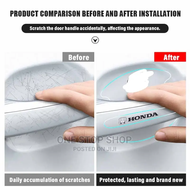 4pcs HONDA Branded Door Handle Transparent Film Anti Scratch