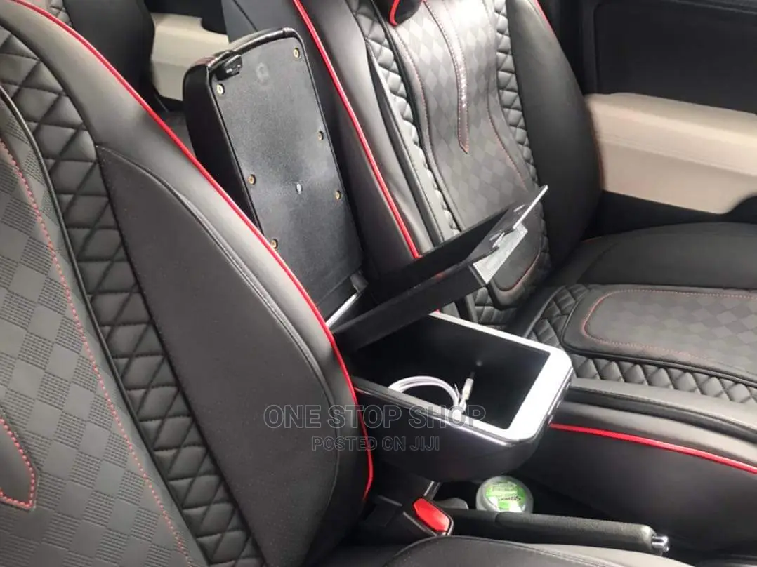 Black Armrest Console Box With Usb Charging Ports