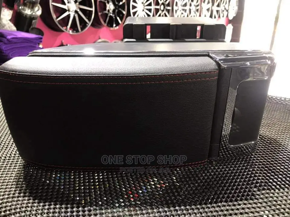 Black Armrest Console Box With Usb Charging Ports