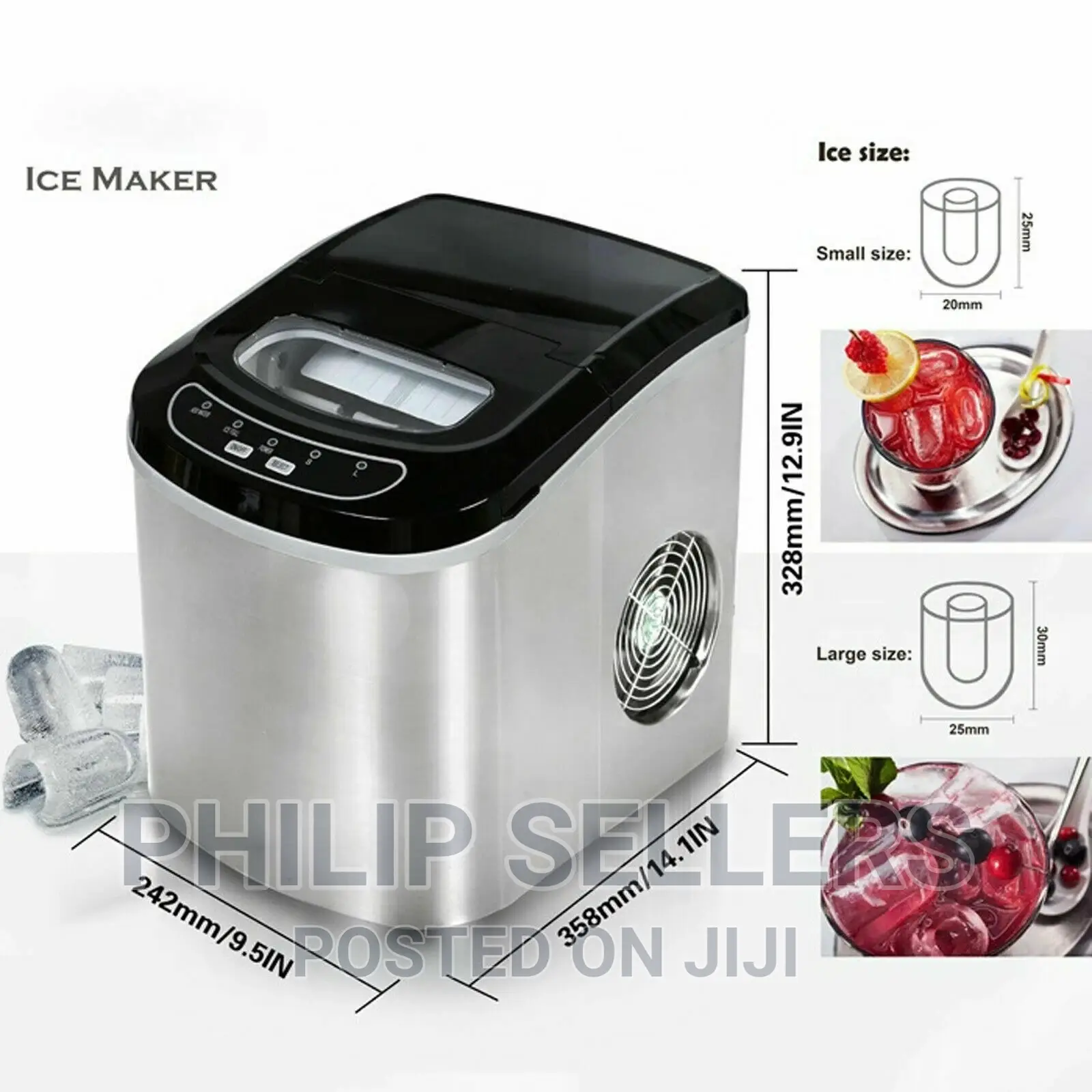 Ice Maker Machine 2.2L | 12kg/24hr - Benchtop Ice Making Mac