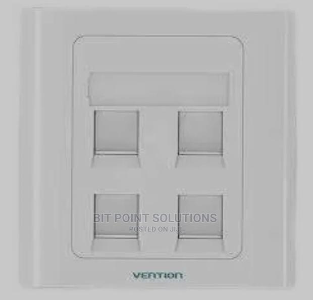 Vention 4 Port Wall Faceplate White 86 Type - main view