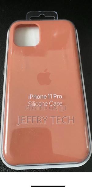 Apple iPhone 11 Pro Silicone Back Case Cover Genuine Orange - thumbnail 2