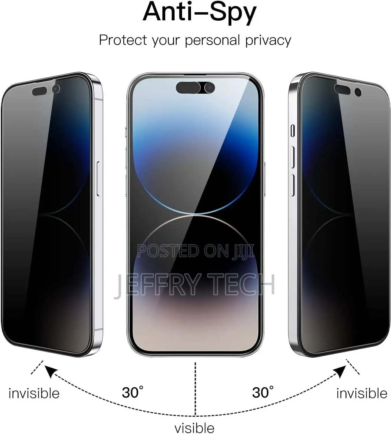 Privacy Anti-Spy Tempered Glass Screen iPhone XR 11 13 14 Pr