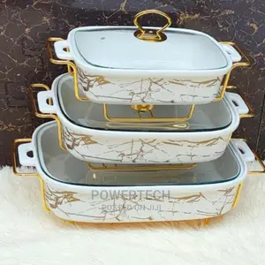 Set of 3 Ceramic Chaffing Dishes