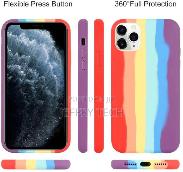 iPhone 11 Pro Max Case Rainbow Soft Flexible Silicone Gel Mi - main view