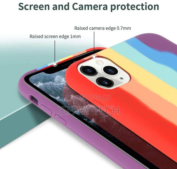 iPhone 11 Pro Max Case Rainbow Soft Flexible Silicone Gel Mi - thumbnail 2