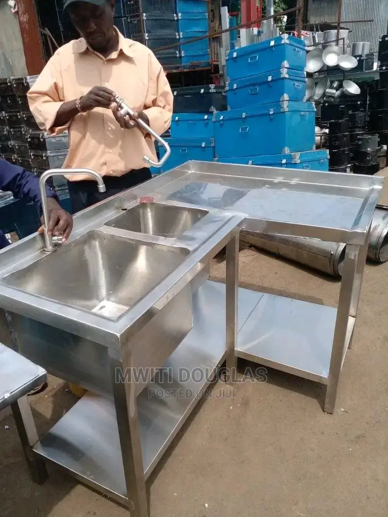 L Shaped Double Sink